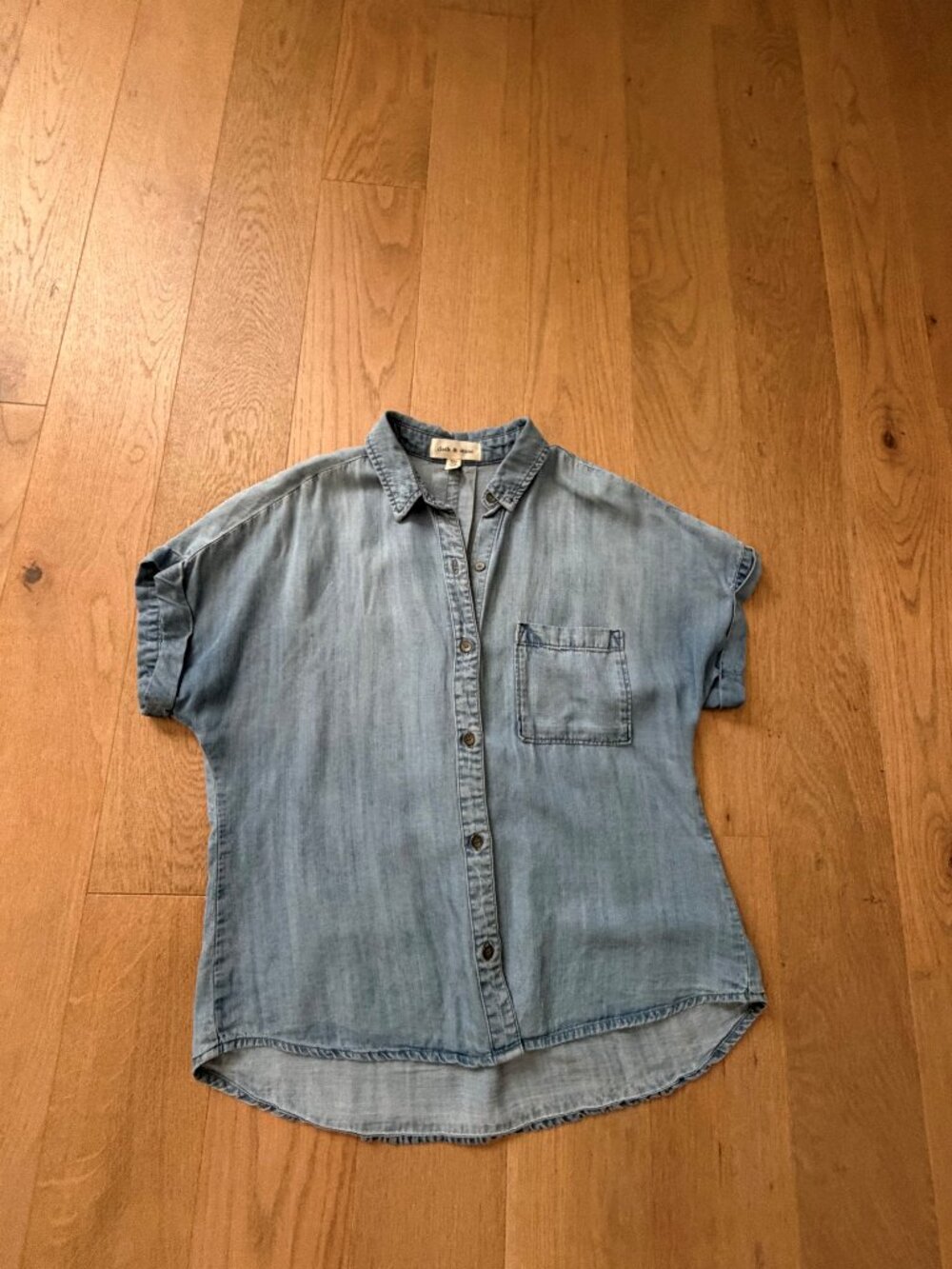 Cloth & Stone Breezy Cuffed Denim Shirt